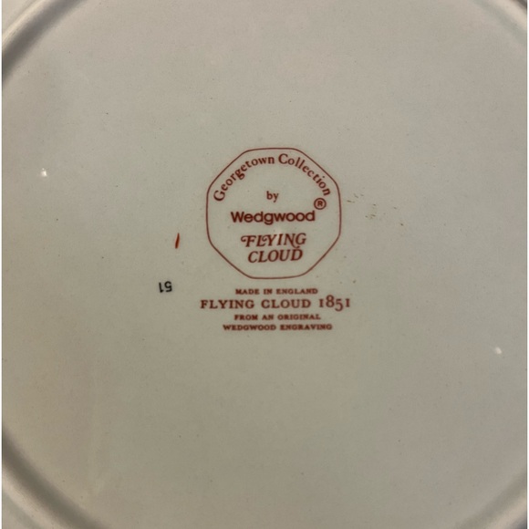Set of 4- Wedgewood Flying Cloud Dinner Plates 10” - Picture 2 of 2